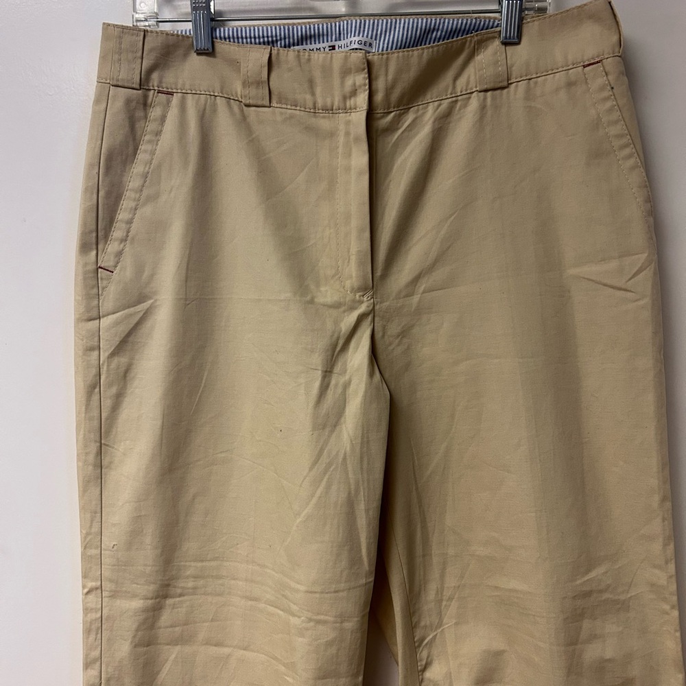 Tommy Hilfiger Khaki Linen Blend Ladies Slacks Size 12